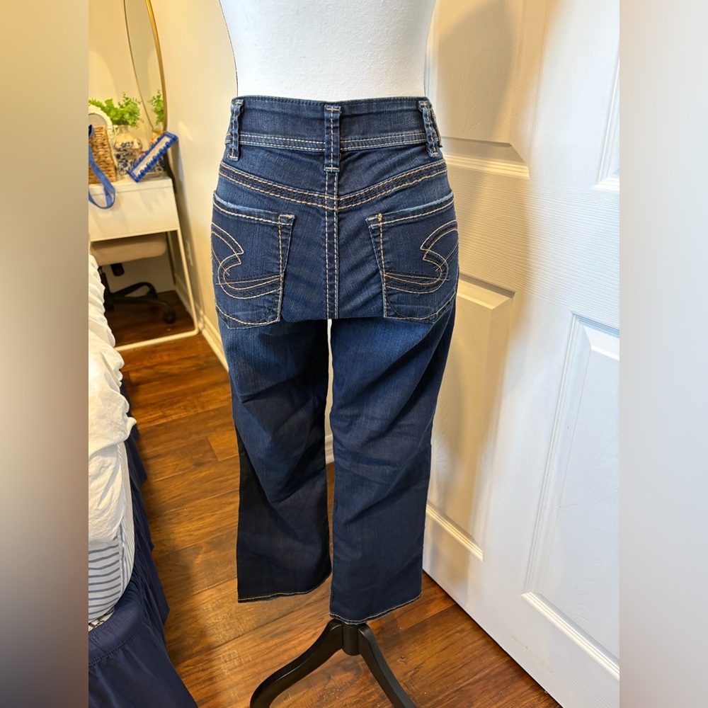Silver Jeans Suki Cropped Bootcut Jeans W30 Dark Wash